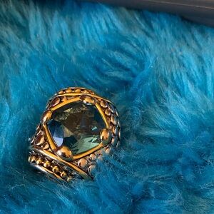 Beautiful blue stone enhancer with initials MK on back Excellent condition